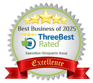 2025 award for being voted Top Three Chiropractors In Saanichton & Greater Victoria